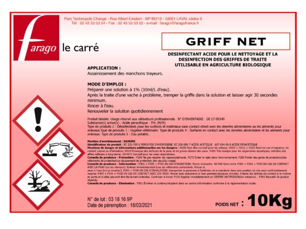 GRIFF NET - Désinfection des Griffes