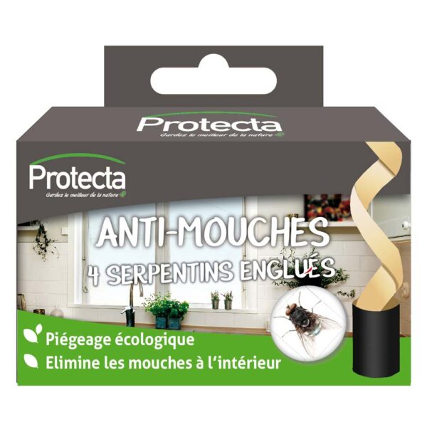 Serpentins Attrape-Mouche Englués - Piège Écologique et Efficace - Lot de 4
