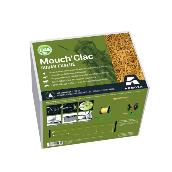 Kit complet Mouch’clac Ruban Englué 700 m jaune