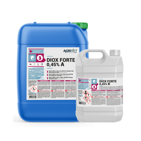 DIOX FORTE 0,45% - Désinfectant Puissant au Dioxyde de Chlore pour Eau et Conduites